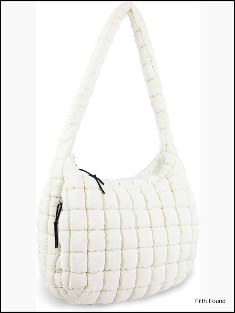 Quilted Puffer Tote Bag Crossbody Shoulder Hobo Lightweight Nylon Large Capacity